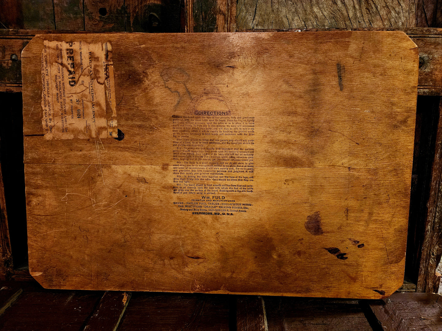 Antique 1920's Ouija Board